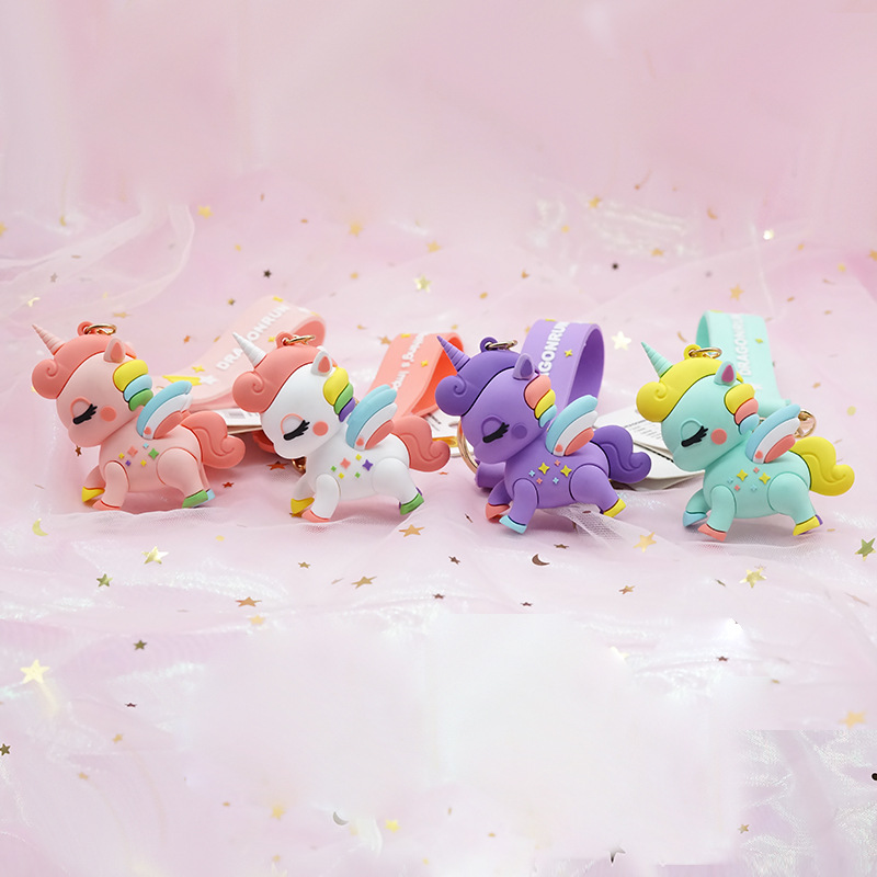 可爱卡通马小驰钥匙扣 卡通可爱少女心钥匙扣玩偶包包钥匙扣批发