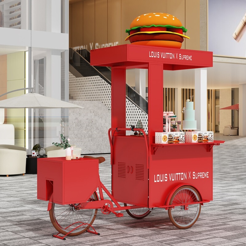 Electric Tricycle for Street Vending, Second-Hand Sales Bicycle, Outdoor Snack Cart, Mobile Stall Vehicle