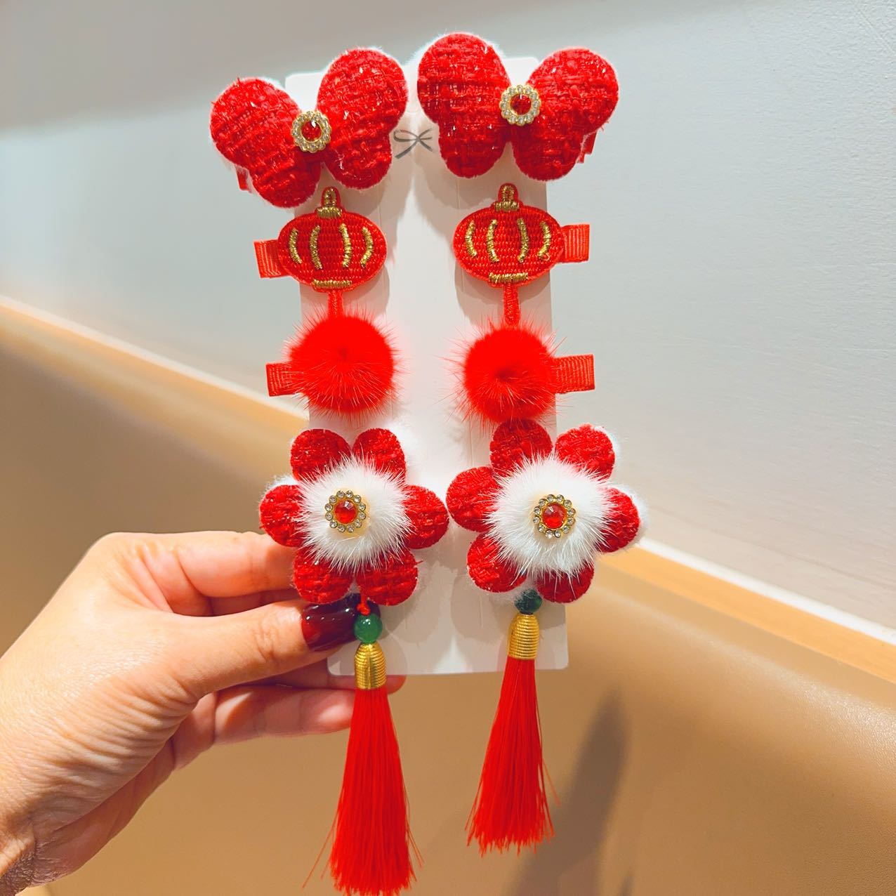 2025 Año Nuevo niños clip de pelo niñas arco tarjeta de pelo de Año Nuevo chino ropa de estilo Han niñas tocado de Año Nuevo