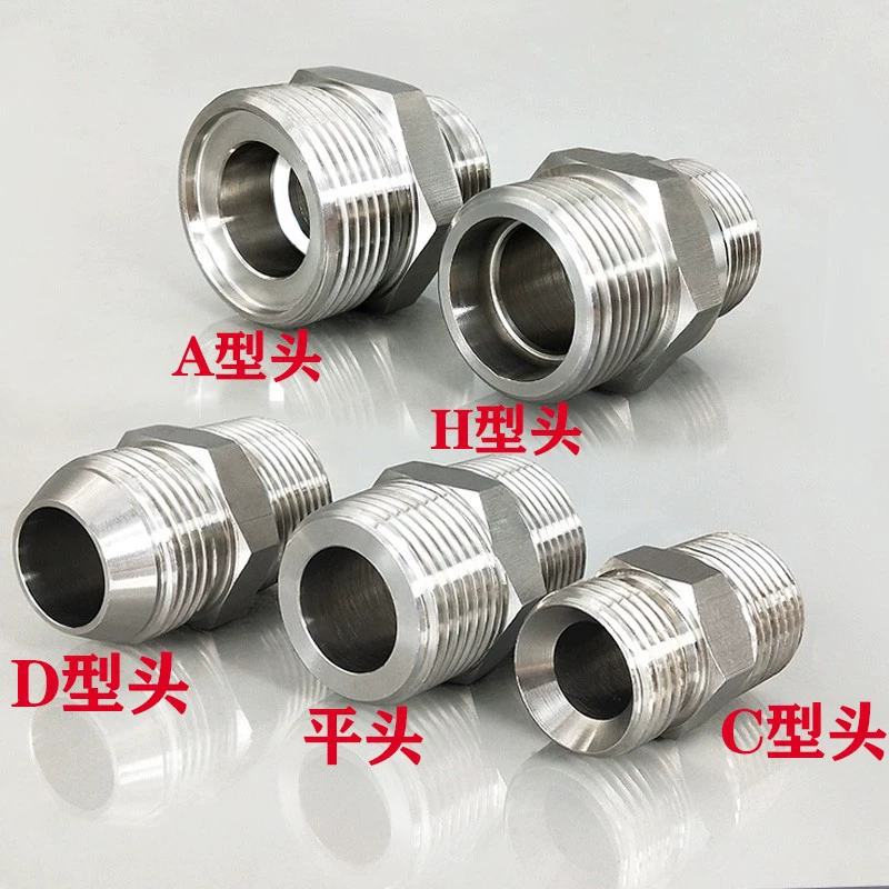 High-pressure outer wire to wire 304 stainless steel thickened straight-through variable diameter hexagonal conversion joint 1234 points 6 points R1/2