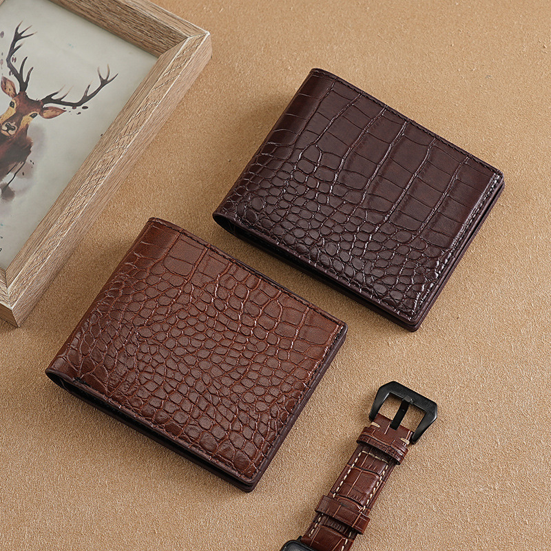 Factory direct crocodile leather wallet ordering men's short 20% discount wallet a generation of business leisure clutch