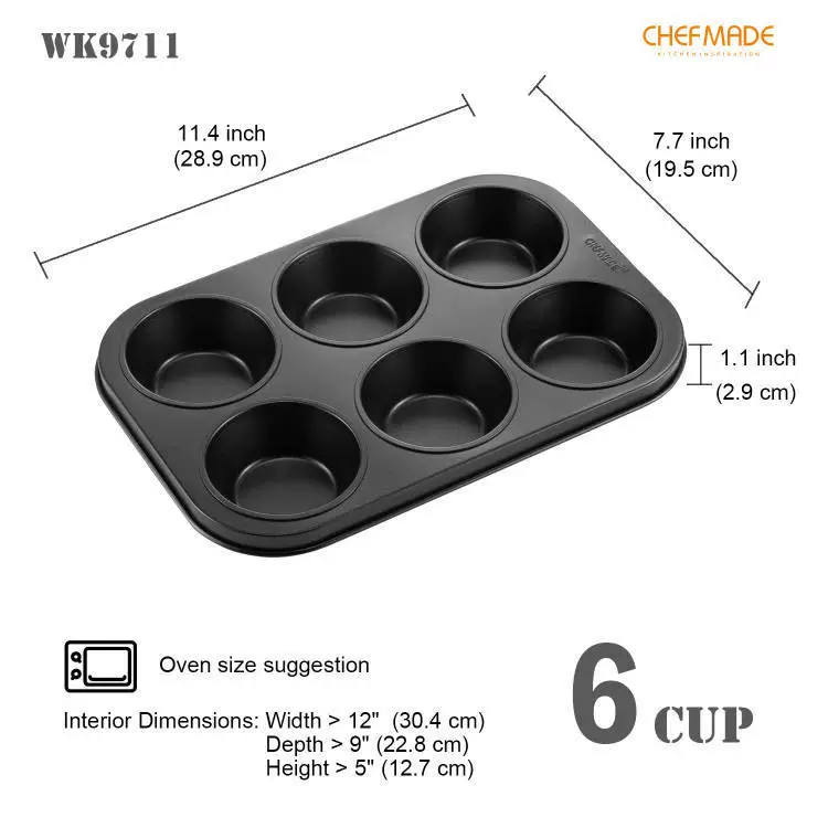 Круглая передвижная кухня Round Moved 6 -Langed Cup Large Non -Sticky Mafan Cake Malfen Paper Cup Cake Home Bakery Mold