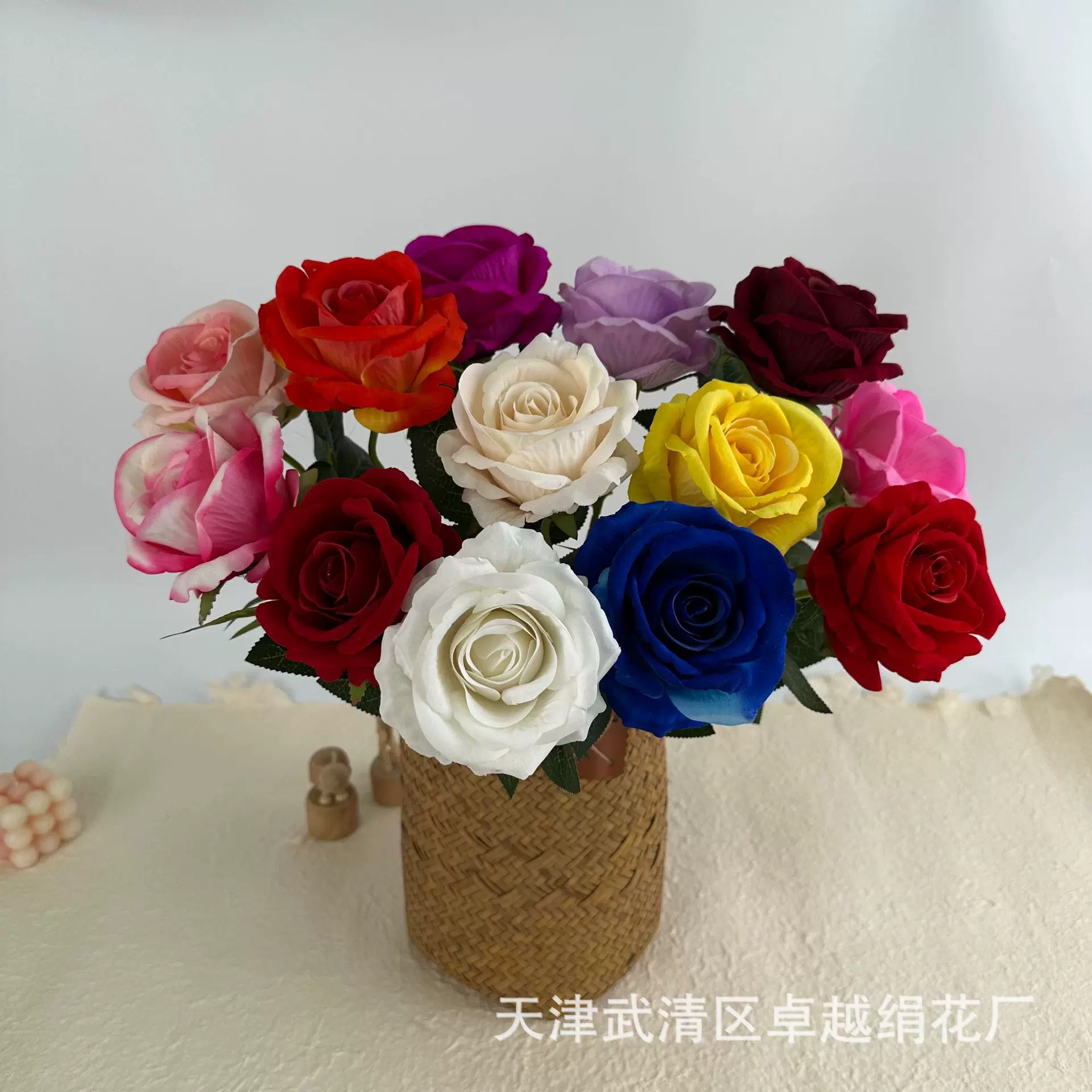 玫瑰花大圆玫相思玫瑰仿真花婚庆婚礼堂布置插花室内装饰假花手工