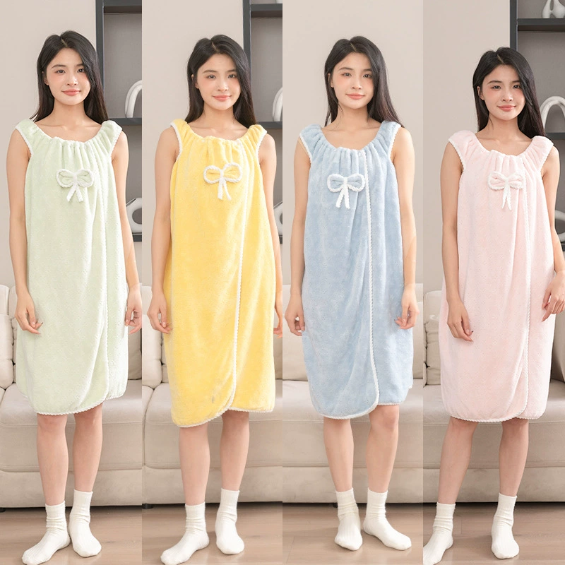 2024 новый композитный милый водопоглощающий двусторонний банное полотенце с бантом без выпадения волос юбка для ванной