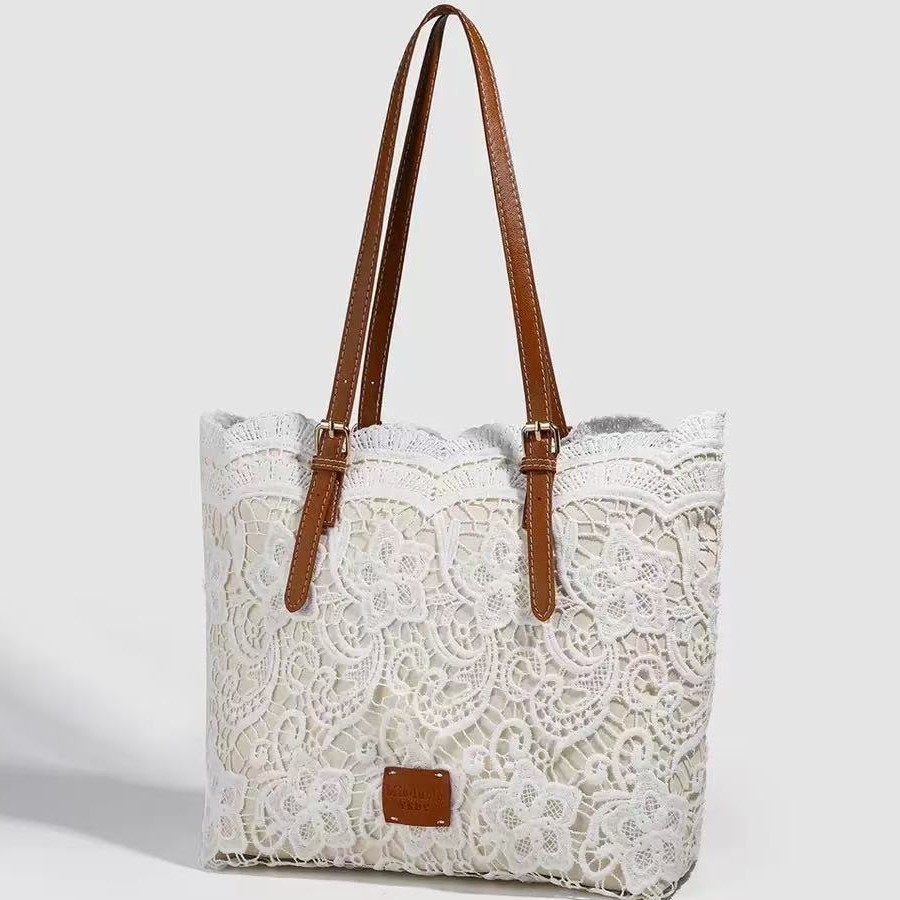 레이스 짠 가방 꽃 비치 가방 해변 휴일 어깨 가방 대용량 여행 가방 모든 경기 니트 가방