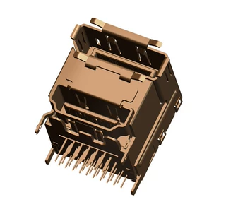 DP+HDMI AF 双层连接器 DIP 带弹，英伟达NVIDIA开发板，连接器DP