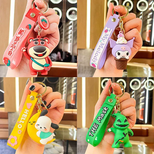 Cross-Border Cartoon New Keychain Doll Pendant Key Ring Creative Bag Pendant Car Accessories Gift Wholesale