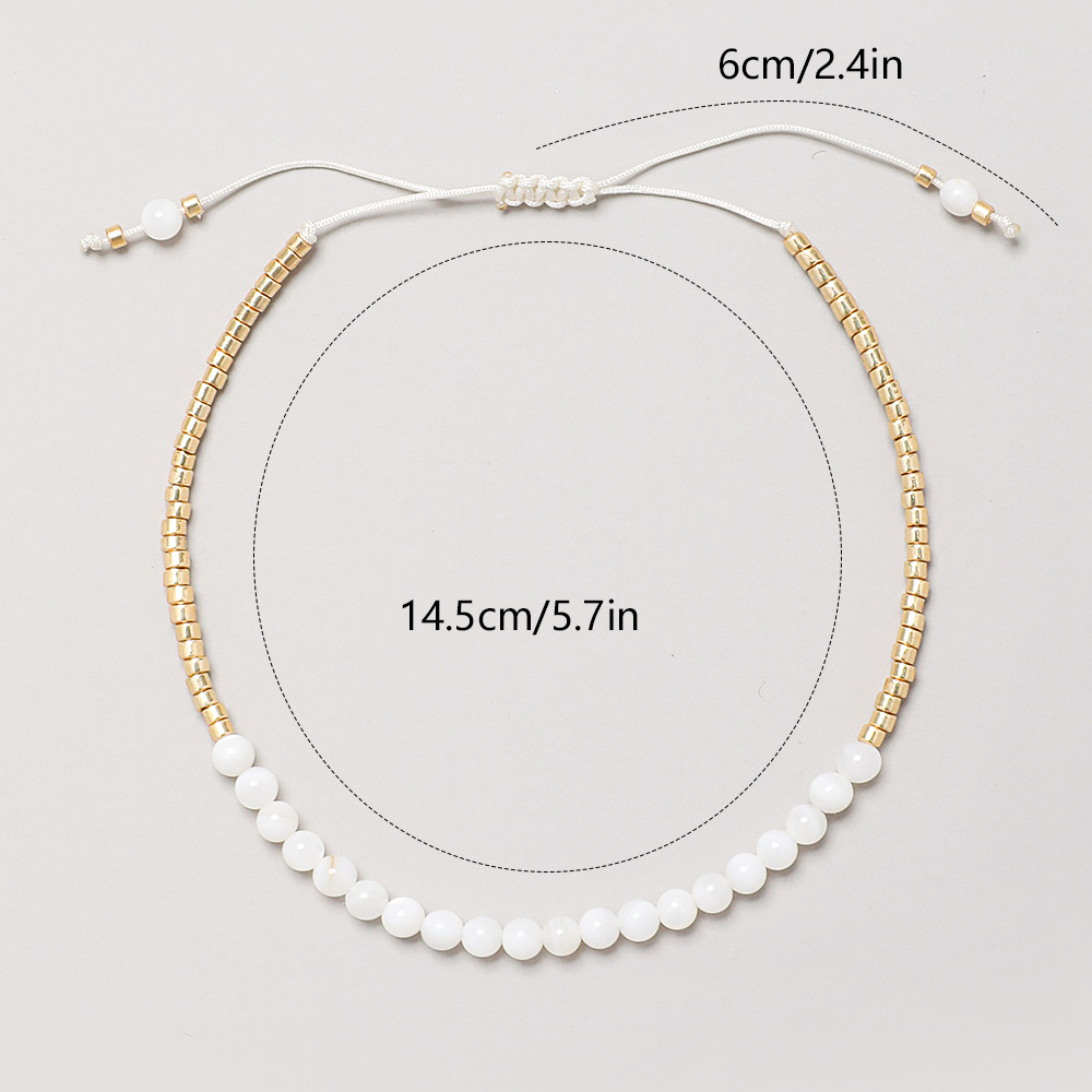 Simple Style Round Artificial Crystal Beaded Women's Bracelets display picture 1