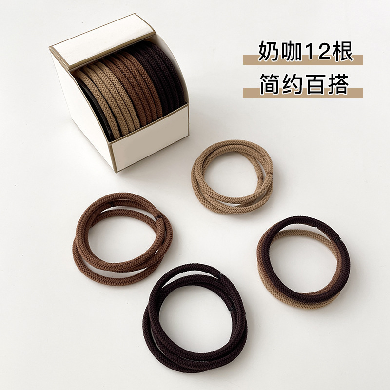 Red roja cuerda de pelo de alto grado 2022 nueva cubierta de cuero tocado Simple banda de goma sin costuras cuerda de cabeza de cola de caballo alta hembra