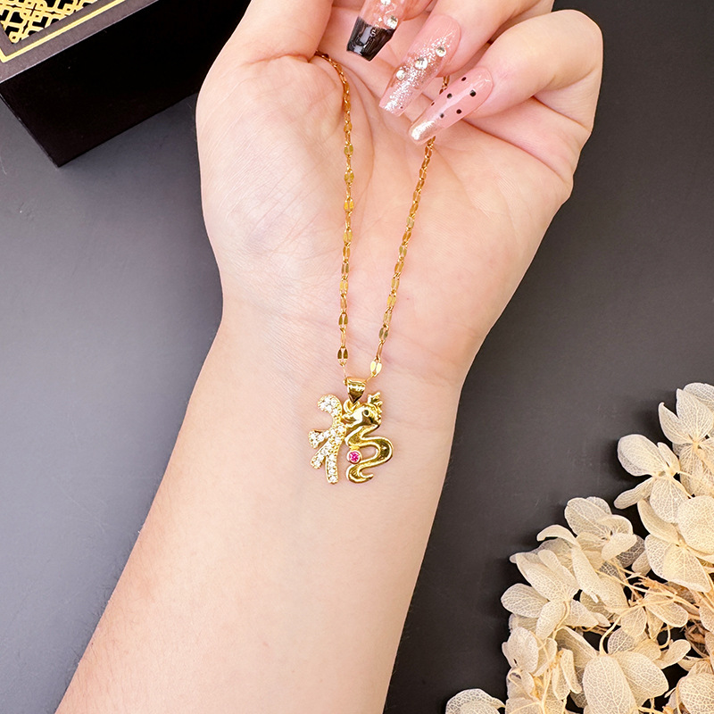 Collar de oro de arena vietnamita Pendientes huecos de imitación de diamantes con microincrustaciones, lujo ligero para mujer, joyería de alta gama que no se desvanece durante mucho tiempo