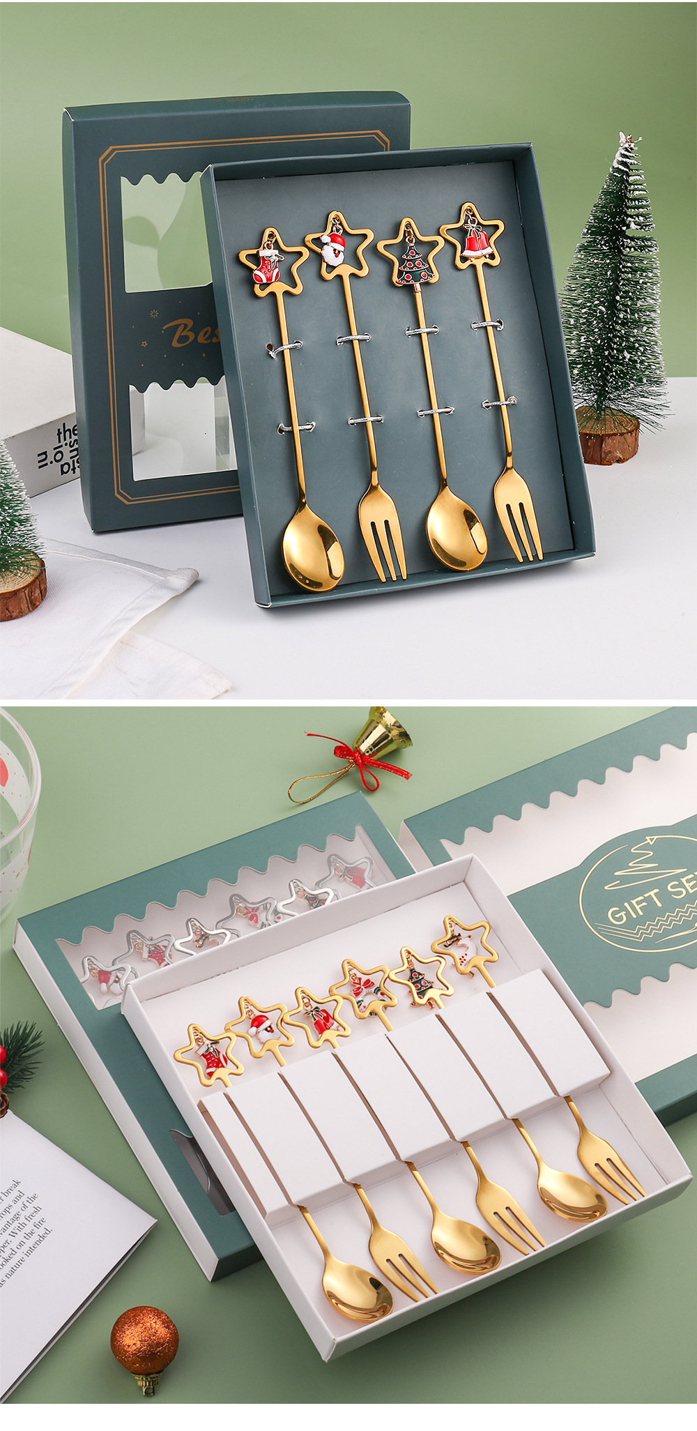 17g Weight Tableware Kitchen and drinking utensils Festival Occasion Stainless Steel Material Christmas Fashion Star Stainless Steel Festival