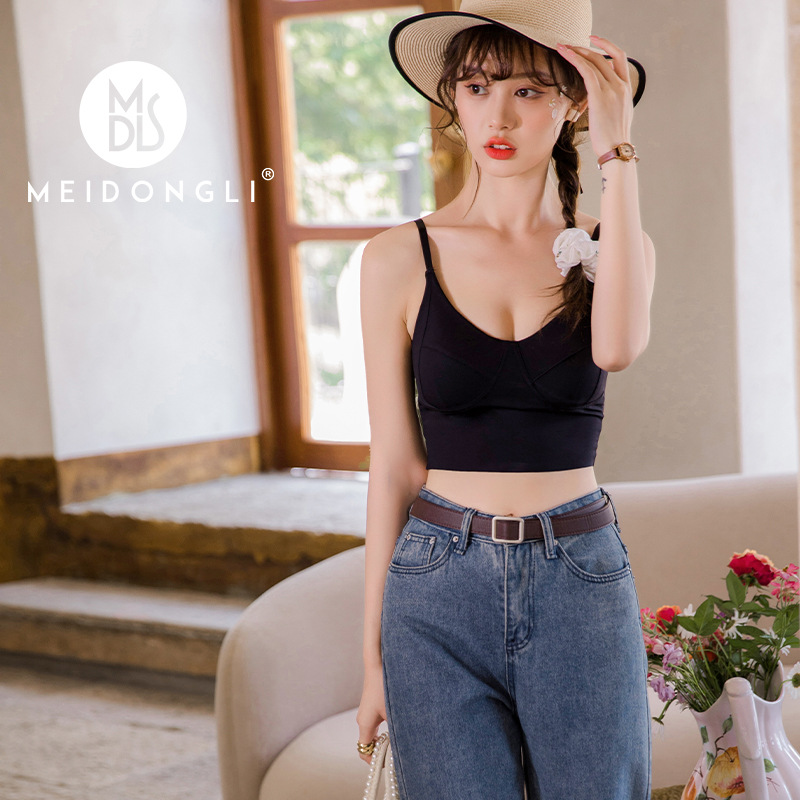 Summer minimalistic universal sexy vest for belly button
