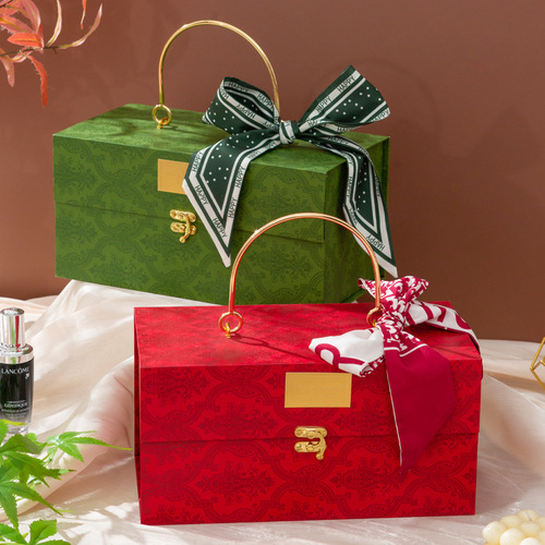 创意金属手提式礼盒空盒轻奢伴手礼婚庆回礼喜糖盒包装盒过年送礼