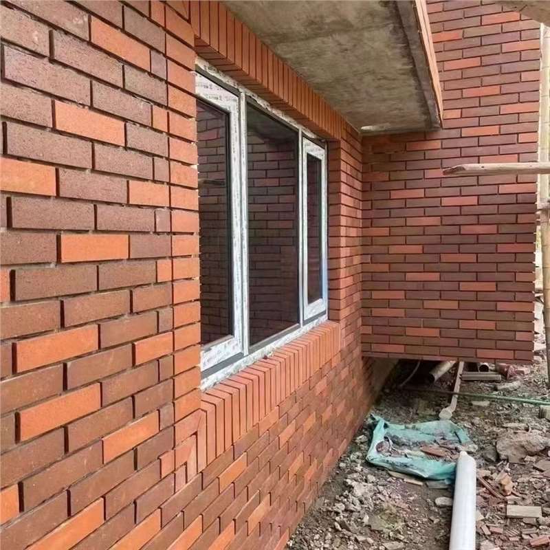 内蒙古兴安盟陶土劈开砖外墙砖60x240红色古通体别墅面拉毛砖紫砂