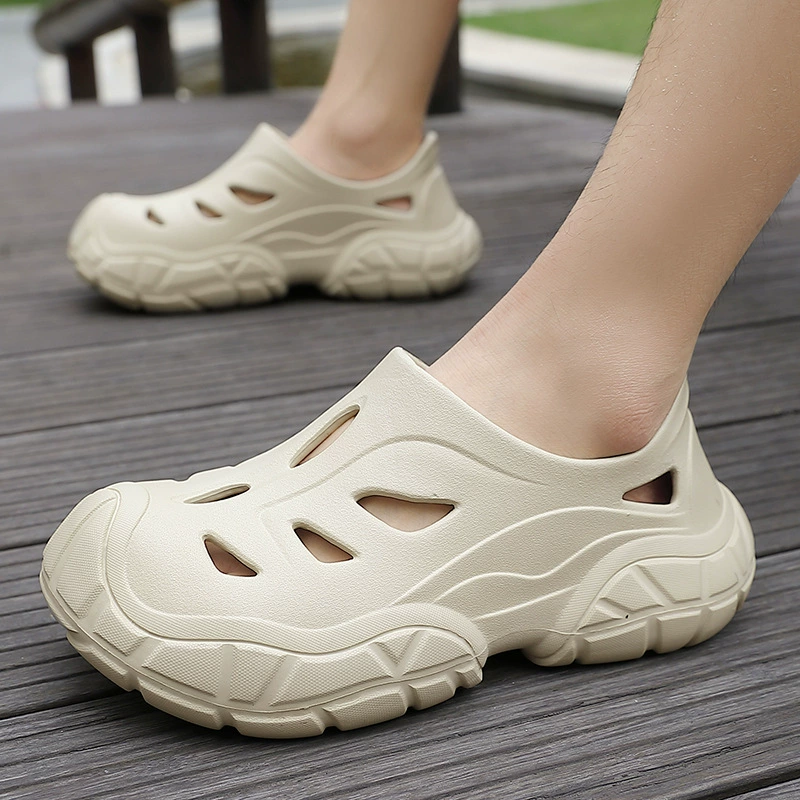 [Прямые продажи с фабрики] Мужская летняя обувь с отверстиями для шин, пляжная обувь на толстой подошве, нескользящая, с защитой от запаха, сандалии Baotou для вождения