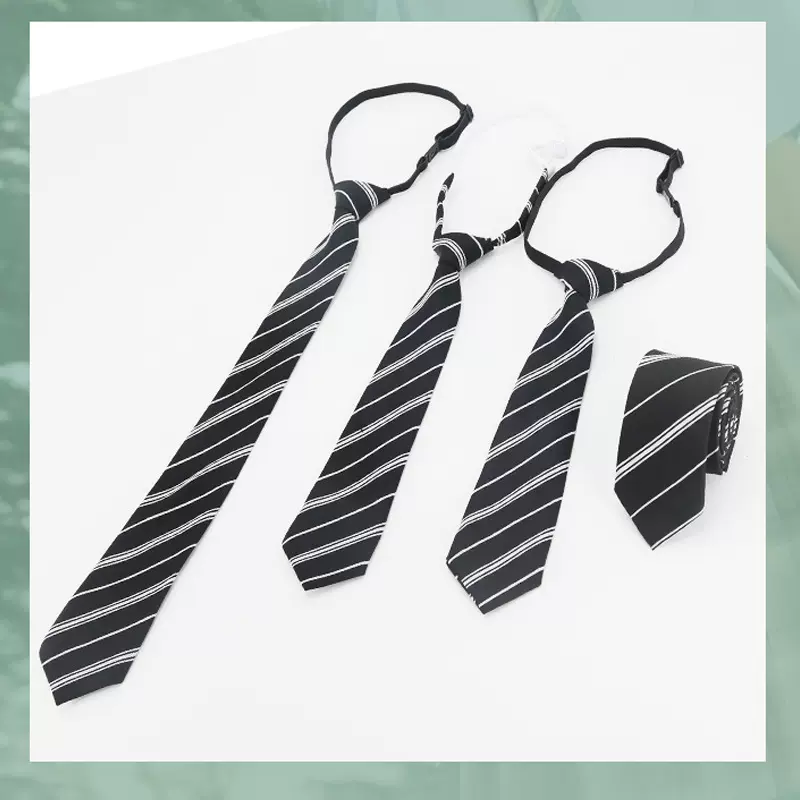 新款现货斜条纹懒人领带男士女士jk学院风时尚易拉得领带厂家批发