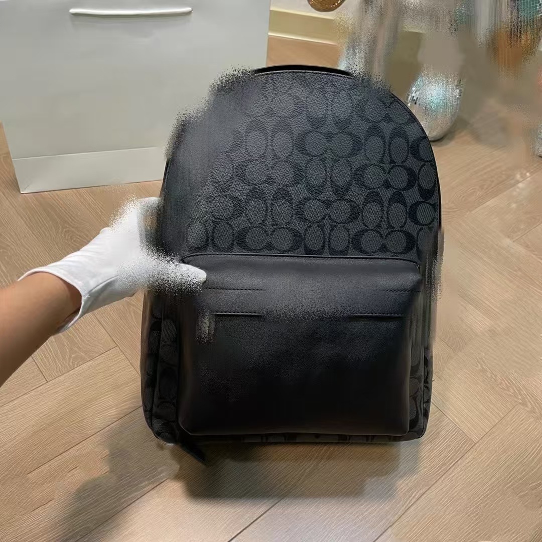 2025 nueva moda clásica a cuadros versión coreana de gran capacidad mochila de viaje al aire libre de cuero para hombres de moda personalizada