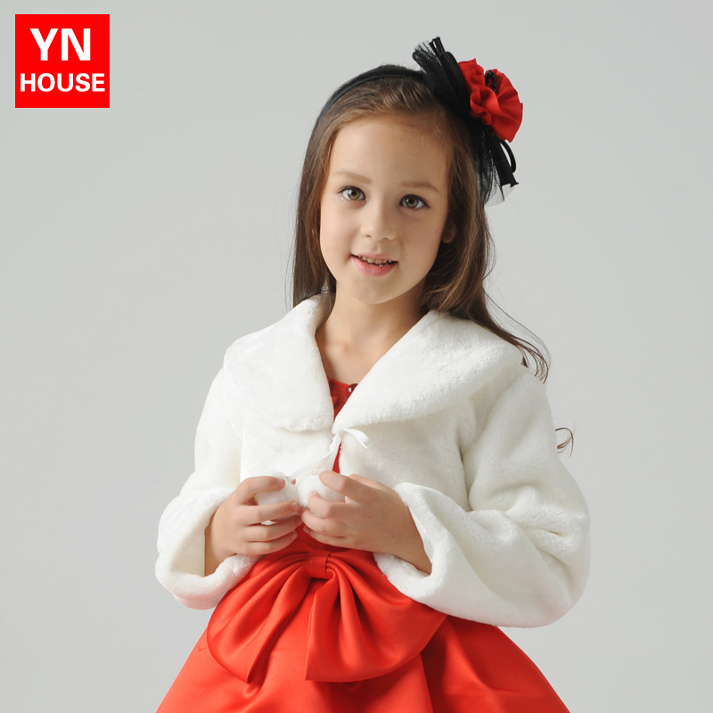 Cross-border children's autumn and winter dress, long-sleeved fur shawl, girl's princess dress, flower girl performance, outdoor cape