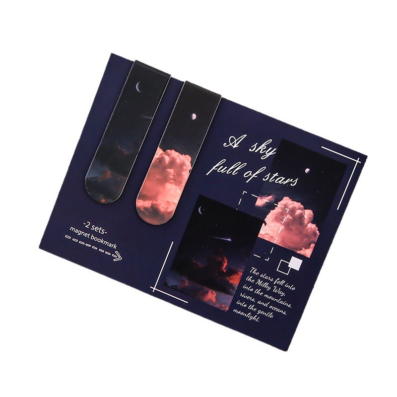 2 piezas en el paisaje rojo imán marcador magnético clip de marcador magnético pegatina encantadora papelería para estudiantes regalos para niños