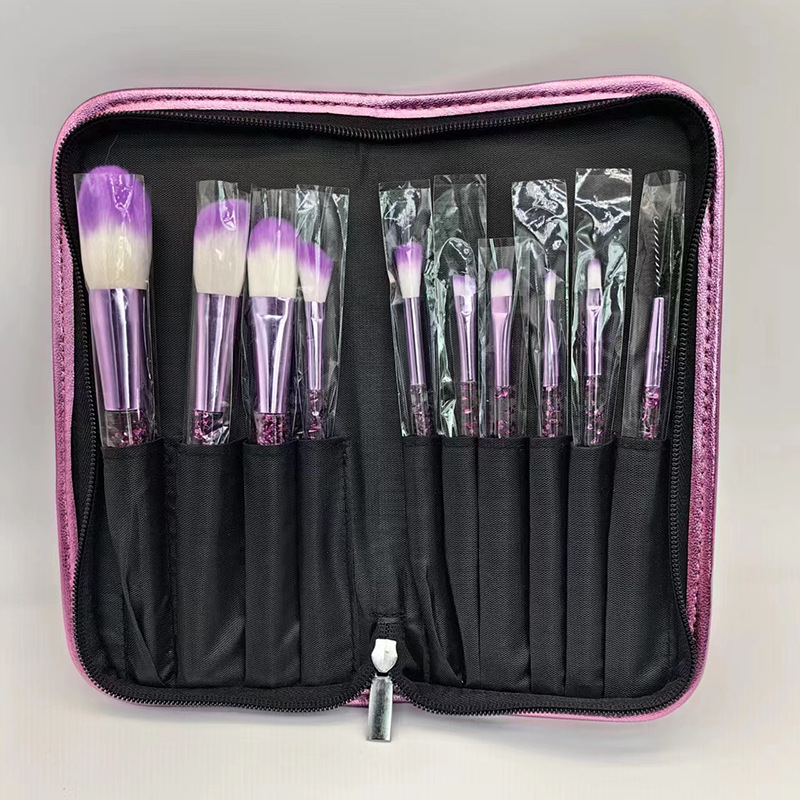 10 pinceles de maquillaje traje conjunto completo cristal transparente arenas movedizas cebolla en polvo herramientas de belleza cepillo suelto cepillo de sombra de ojos al por mayor