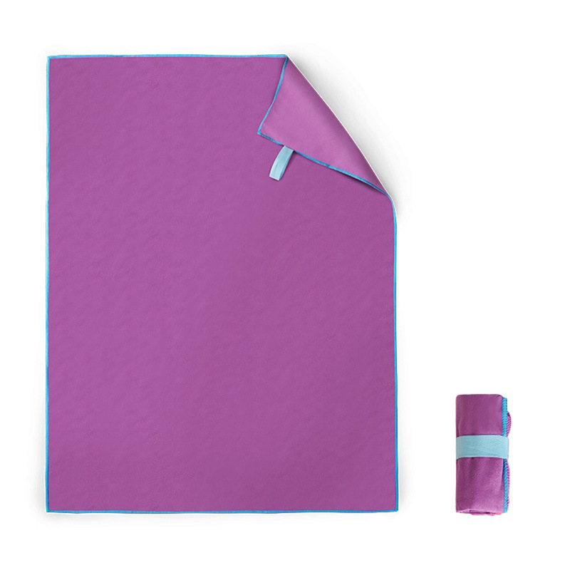 Double-Sided Velvet Beach Towel, Sports Towel, Outdoor Quick-Drying Microfiber Strap Swimming Towel, Customizable, Quick-Drying and Soft