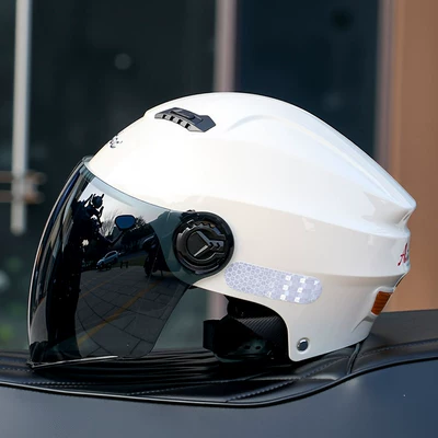 Safety Helmet for Electric Motorcycles, Suitable: Motosiklet kaskı (dəbilqə) - off-white-double-mirror-sun-protection-glasses-one-size-fits-all