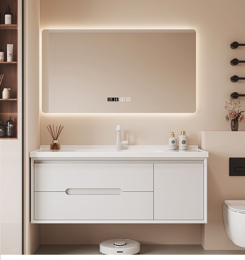 Simple cream-style ceramic integrated basin bathroom cabinet combination, bathroom washbasin, washbasin, oak lacquer undefined