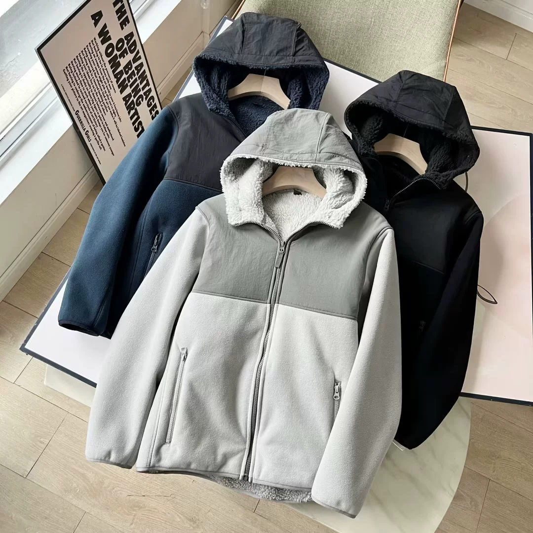 Один из поколения в поколение волос осенью и зимой мужской ветрозащитный бархатный теплый куртка с капюшоном куртка свитер 461835