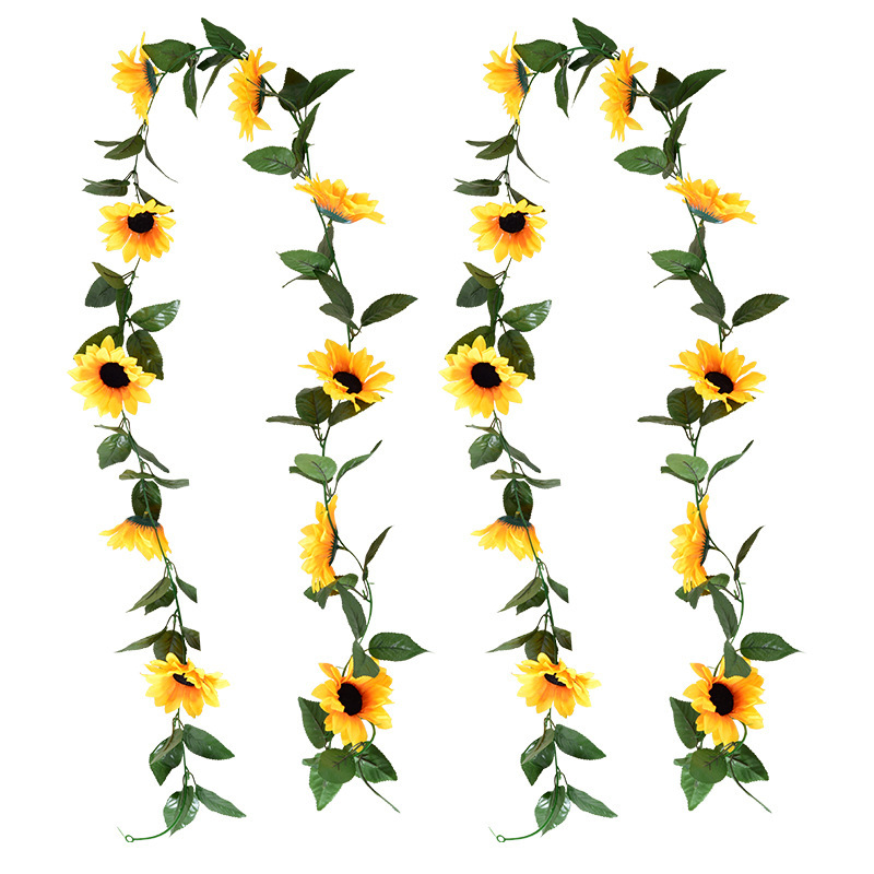 Flor de girasol vid flor artificial hogar Sling Decoración girasol vid fotografía apoyos flor falsa al por mayor