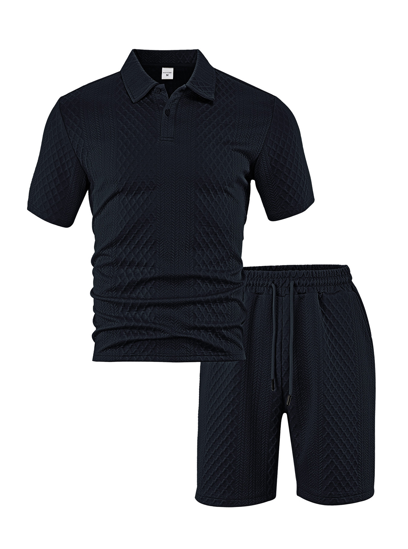Ropa de hombre transfronteriza de verano de tamaño grande jacquard de hombre deportivo casual con solapa delgada polo camisa de manga corta