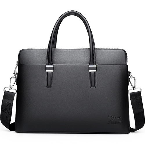 Cross-border supply men's handbags shoulder crossbody bag business briefcase computer bag soft leather men's bag