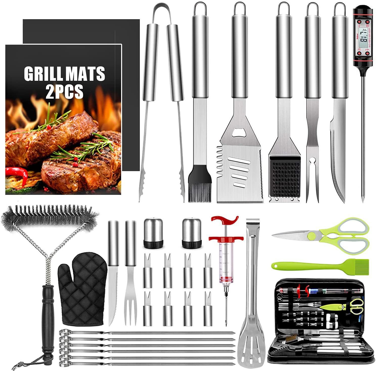 亚马逊厂家现货 bbq烤具套装牛津袋烤具户外家用便携布袋烧烤工具