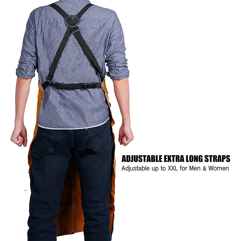 Delantal de lana de doble cara para comercio exterior de Amazon, con logotipo personalizado, ropa de trabajo para carpintería, barbacoa, jardinería y cocina, venta al por mayor