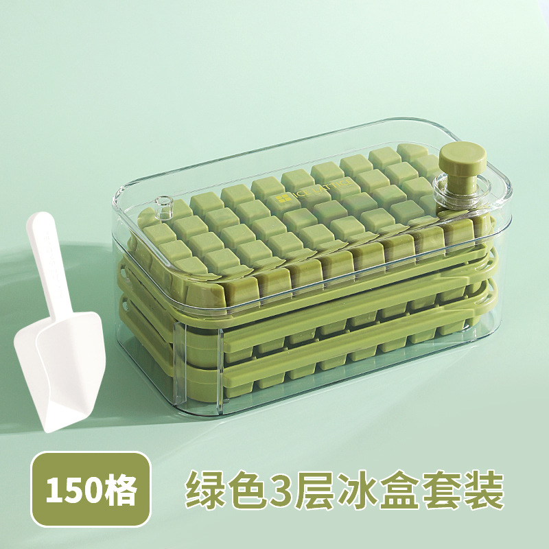 Presione la rejilla de hielo, cubitos de hielo, molde casero, fabricación de hielo, almacenamiento de gran capacidad, refrigerador doméstico de grado alimenticio con tapa