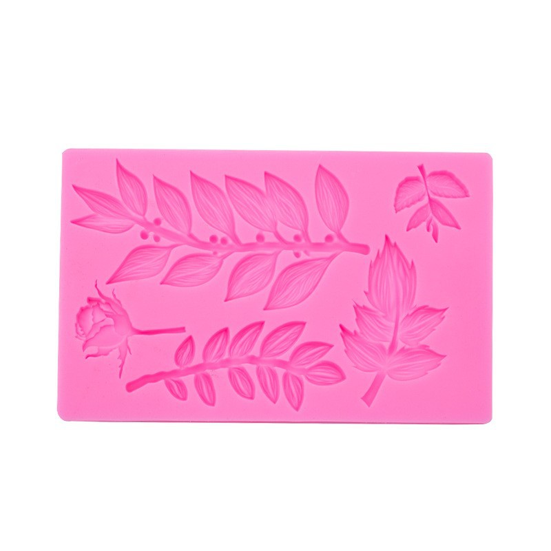 Ramas de rosas, chocolate, fondant, pastel decorativo, molde de silicona, modelado de hojas, molde de silicona, goteo de galletas