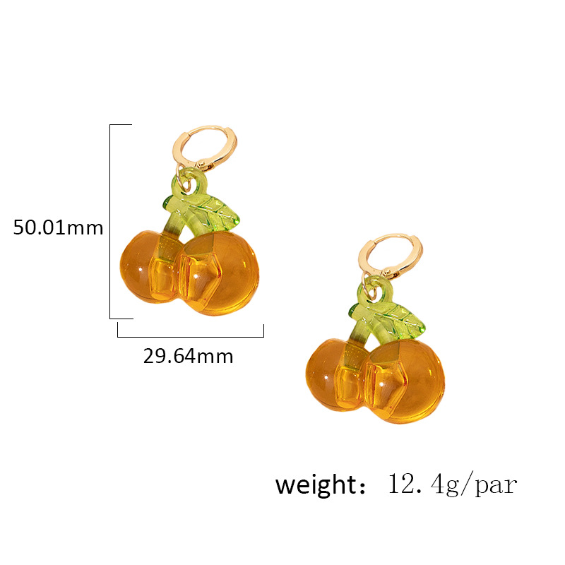 Retro Fruit Cherry Earrings display picture 1