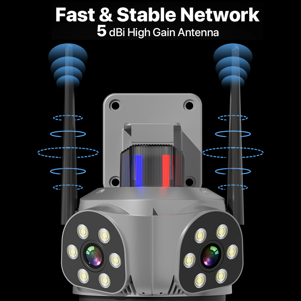 Kamera monitorująca True 4 Lens 8010k z zoomem noktowizyjnym HD, mobilnym pilotem i inteligentnym WiFi *_voghion.com