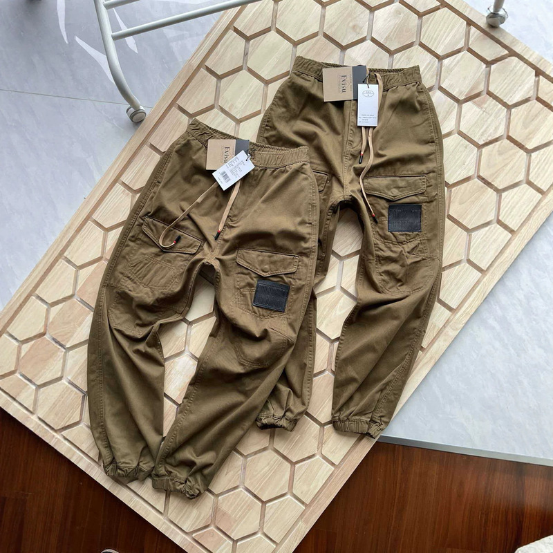 Cross-border EVISU autumn/winter new collection: men's casual, loose-fitting, tapered-leg jeans with seagull letter embroidery