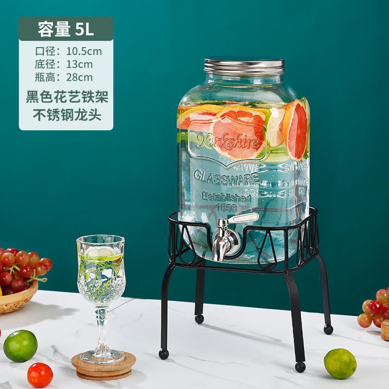 Barril de cola con grifo de vidrio barril de jugo de limón barril de bebida barril de frutas barril de té barril de mezcla barril de agua fría
