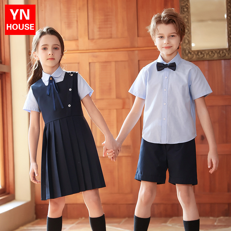 Uniformes escolares para estudiantes de primaria y secundaria, uniformes de coro, trajes de clase de estilo universitario de verano para niños, uniformes de jardín de infantes