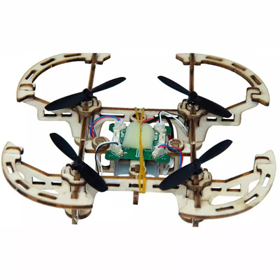 拼装diy无人机 DIY木质组装无人机定高四轴飞行器航模教学