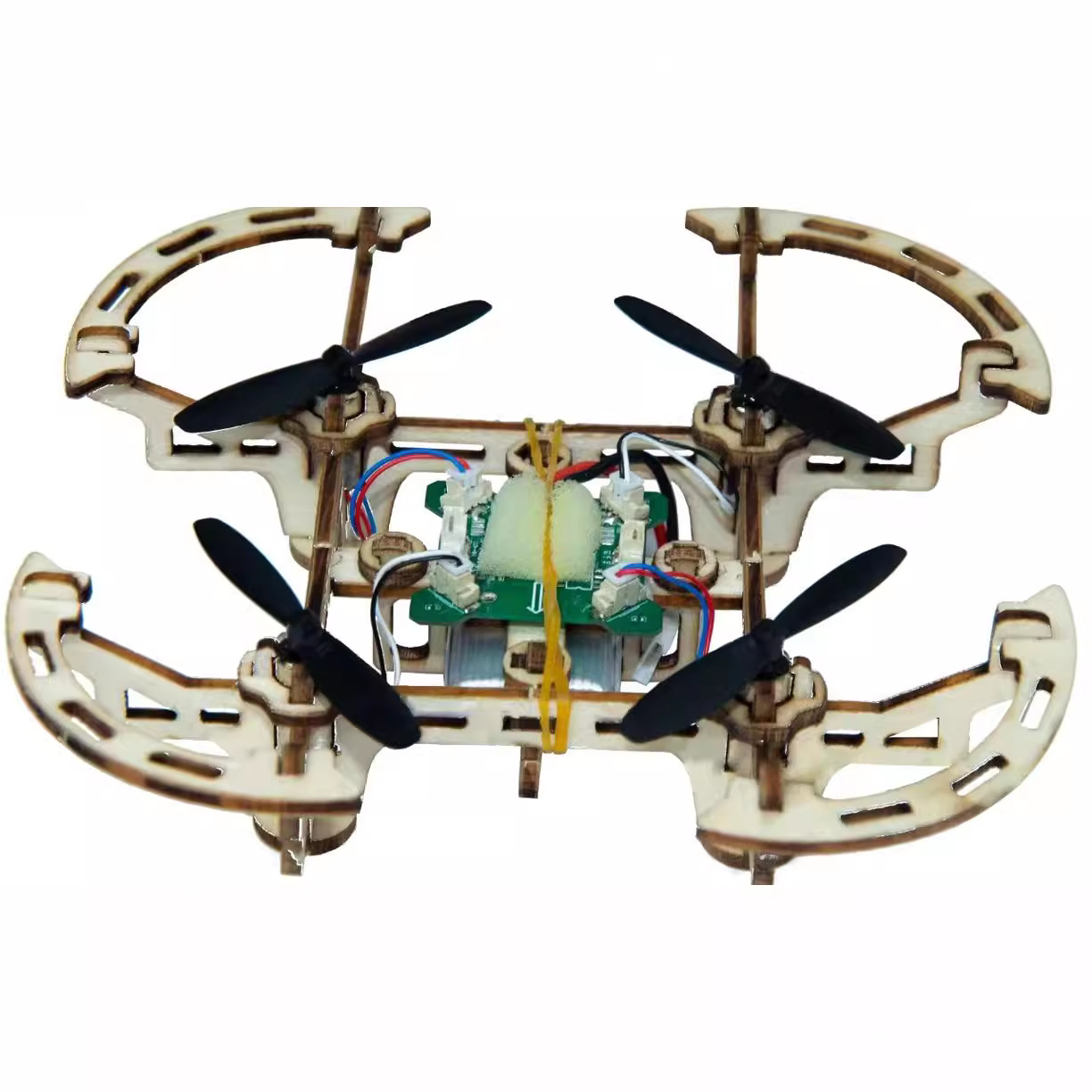 拼装diy无人机 DIY木质组装无人机定高四轴飞行器航模教学