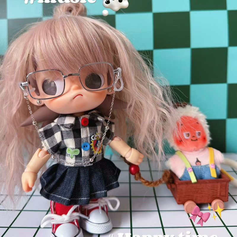 Doll Not Included) Zsiga Doll Clothes Macaron-Colored Plaid Shirt Zsiga Doll Dress-Up Shirt Clothing Accessories Doll Not Included) Zsiga Doll Clothes Macaron-Colored Plaid Shirt Zsiga Doll Dress-Up Shirt Clothing Accessories