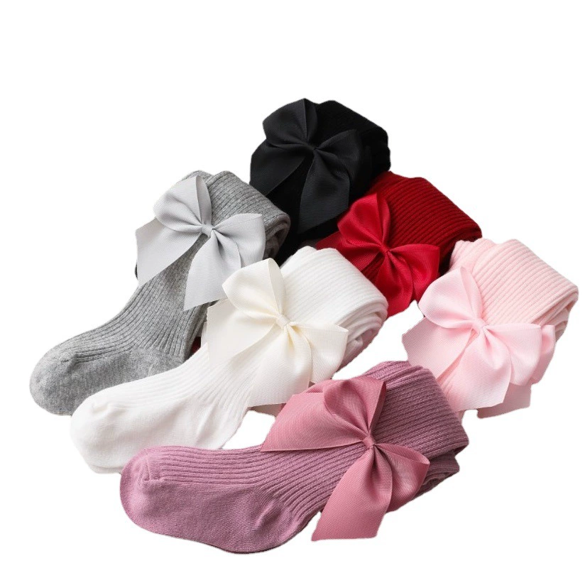 Новые весенне-осенние испанские леггинсы для девочек с бантиками для младенцев и малышей, большие колготки из полипропилена, носки INS.
