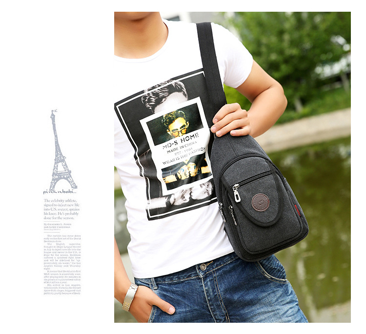 New men's chest bags, Korean-style single-shoulder bags, crossbody bags, men's and women's backpacks, Korean-style casual canvas bags, wholesale from manufacturers undefined