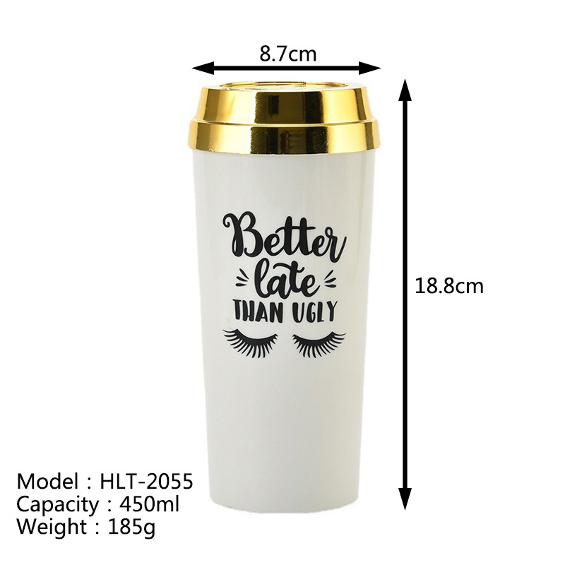 2024 europeo y americano transfronterizo nuevo BOSS Dama doble acrílico taza de café 16oz aislado taza de agua portátil