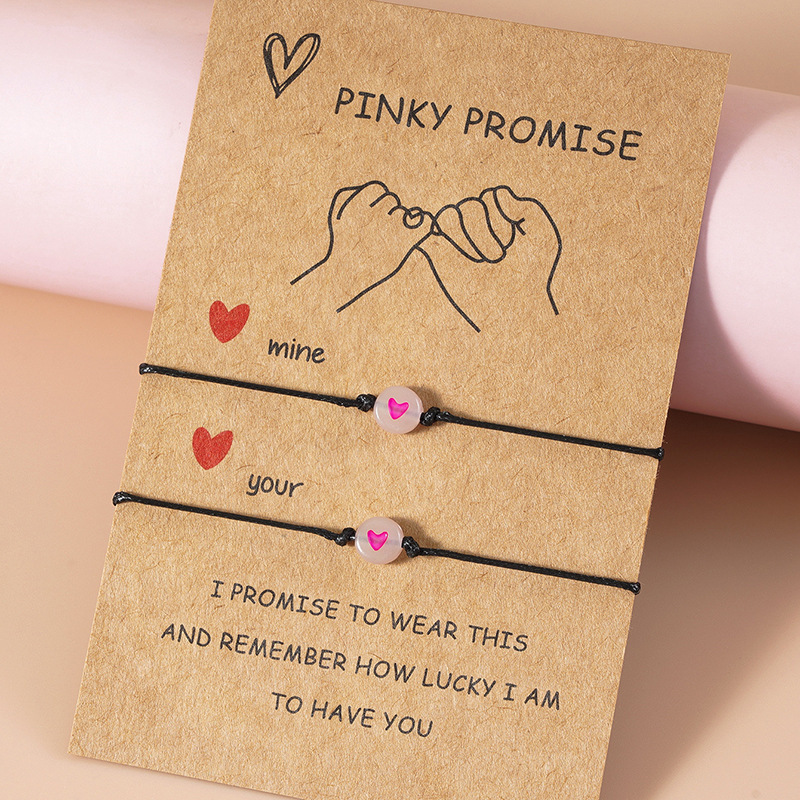 Cross-Border Luminous Love Bracelet, Heart-Shaped Friendship Couple Bracelet, Two-Pack Paper Card Bracelet Factory Direct Sale