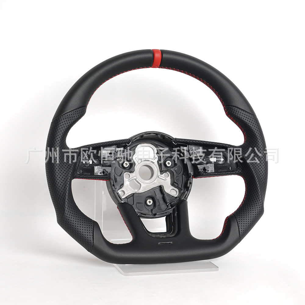Cross-border hot sale is suitable for Audi RS 17 full leather red positioning line full leather car steering wheel assembly