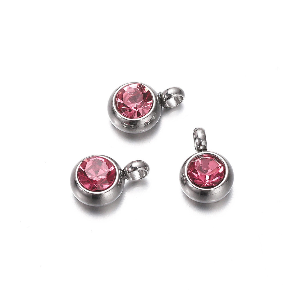 8g Weight Pendant Jewelry Making Type Birthstone Inlay Material DIY Jewelry Accessories Classification 10 PCS/Package Quantity 304 Stainless Steel Material Round Pattern Inlay Design Simple Style, Classic Style Style 10 PCS/Package 304 Stainless Steel Birthstone Round Pendant 4