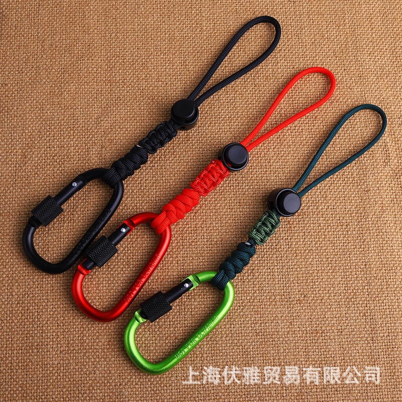 Y052 可调节多用途适用大口径水瓶挂扣伞绳编织户外水瓶挂扣挂绳